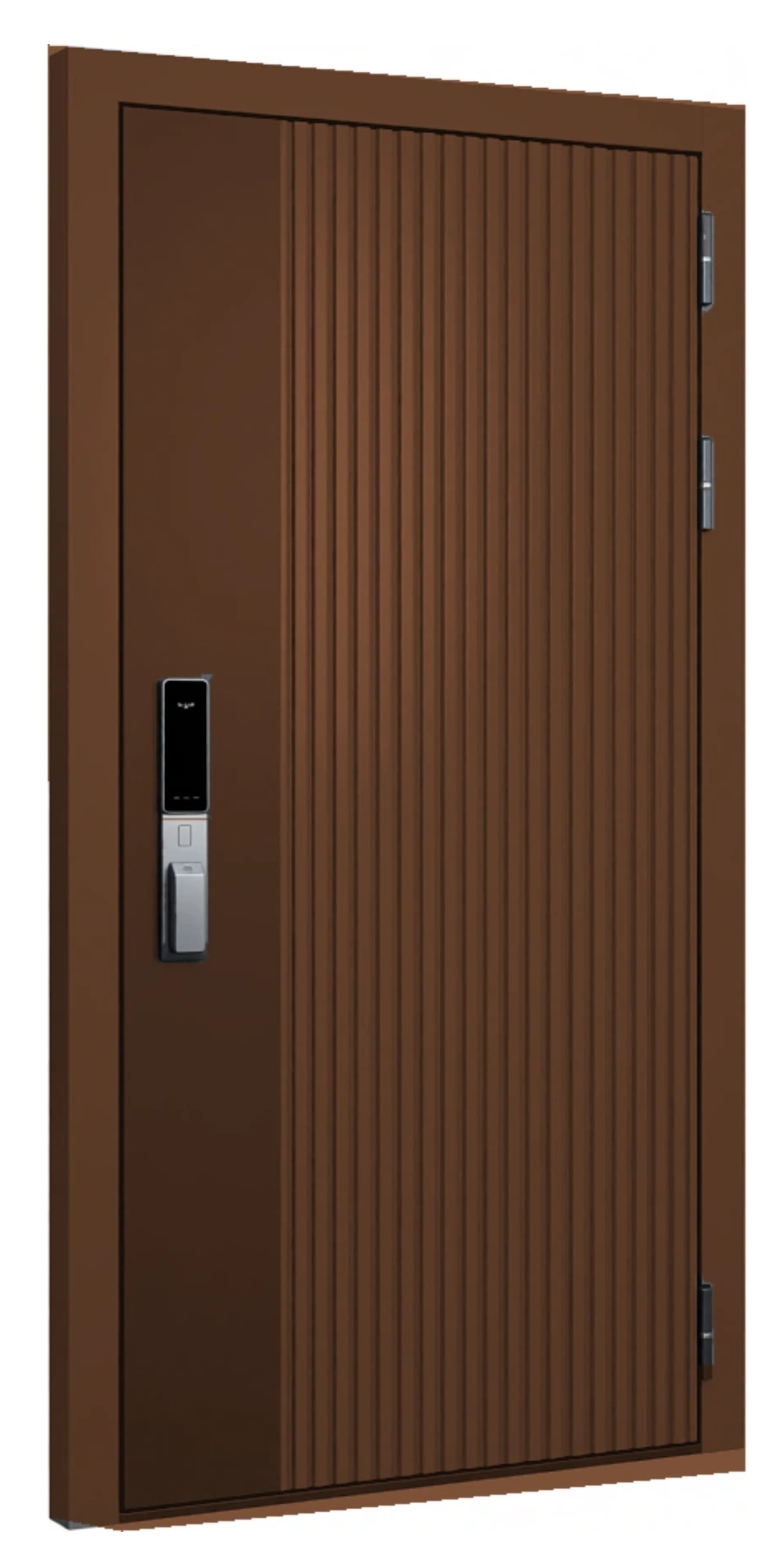 Стальная дверь «Нейро» с умным замком коричневая в Протвине — фото 1